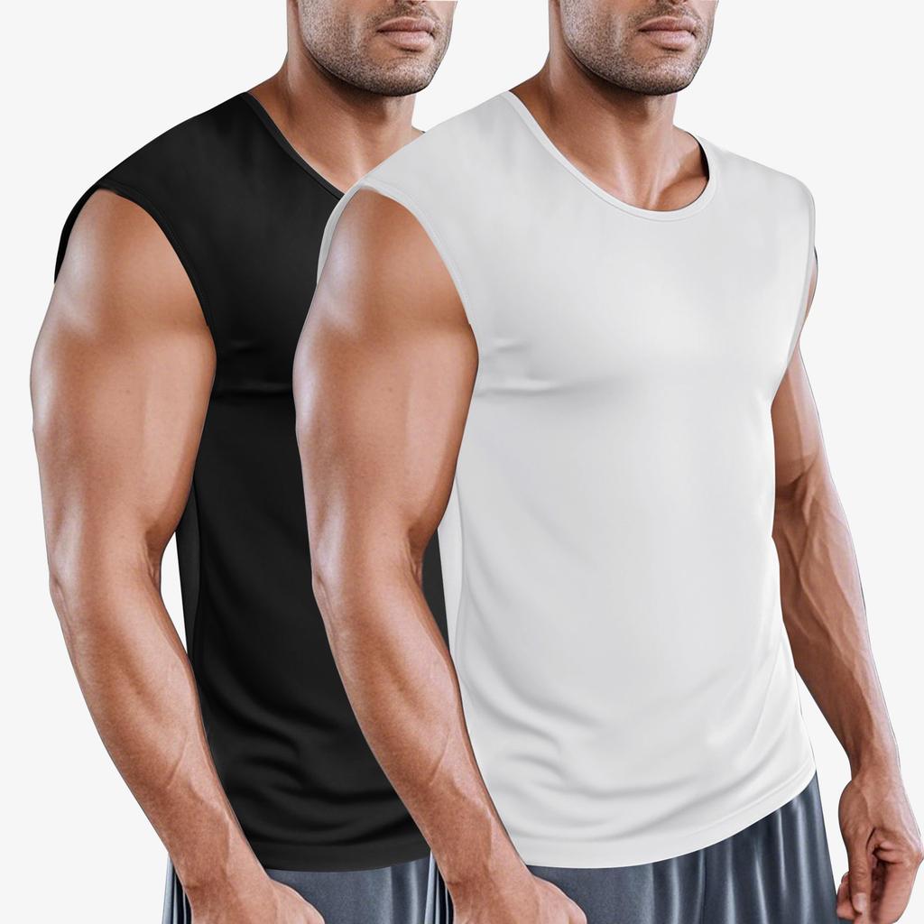 European and American men's sports fitness quick-drying vest summer vest sleeveless bottoming shirt loose type