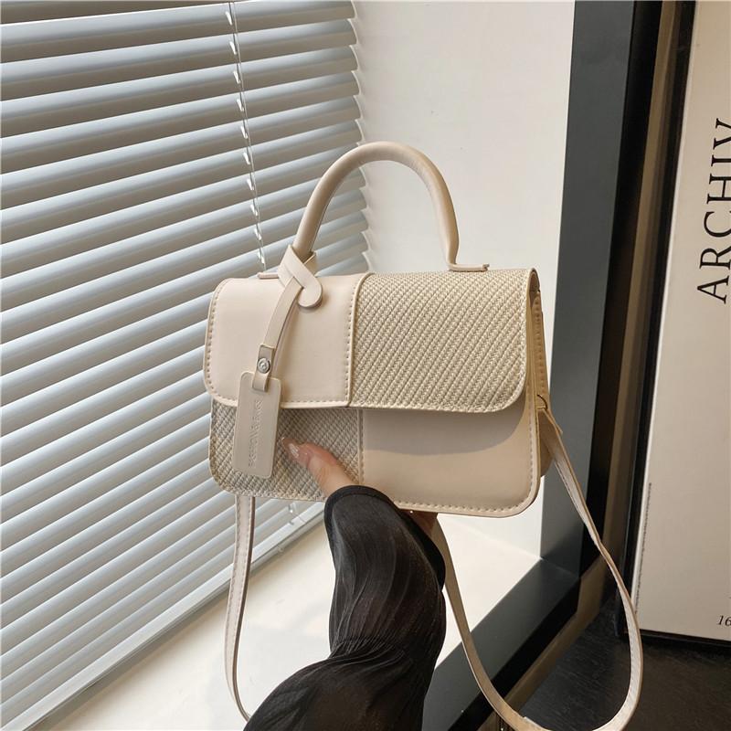 

Simple splicing handbag women s summer new niche underarm bag fashionable versatile shoulder messenger bag белый