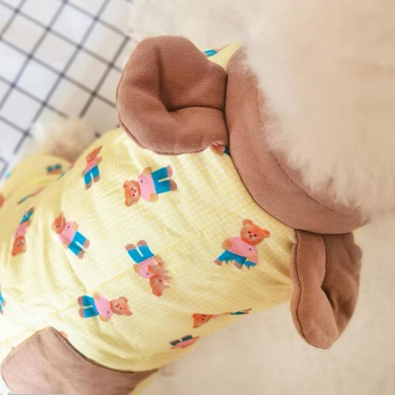 Puppy Warm Clothes Autumn Winter Pomeranian Schnauzer Sweater Four-legged Dog Small Ear Dog Clothes Velvet Dog Button-down Coat