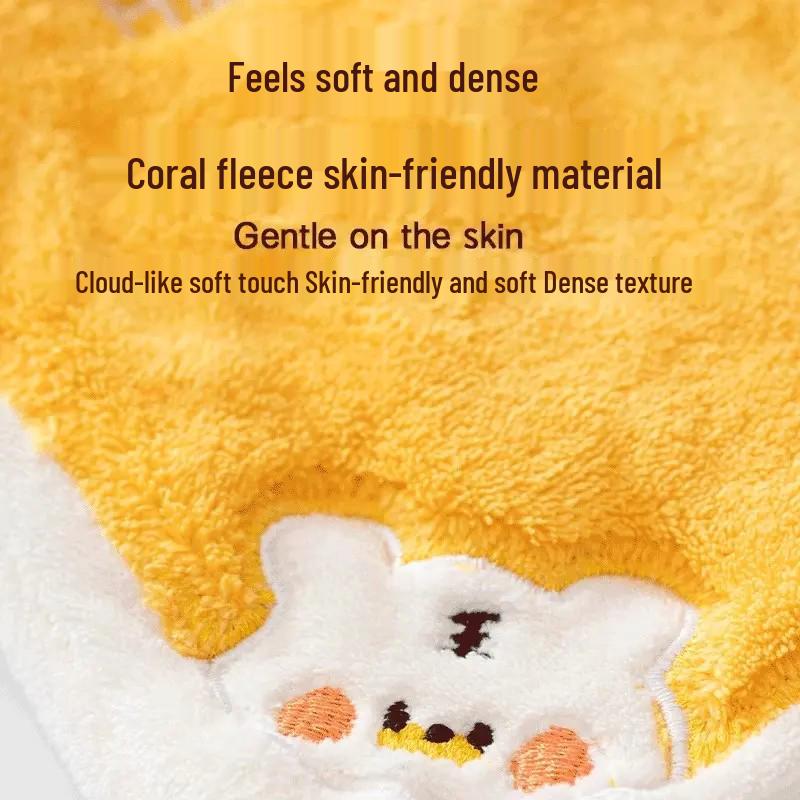 Quick-Drying Cute Cartoon Hand Towel - Absorbent, Thickened, Hanging Type for Bathroom