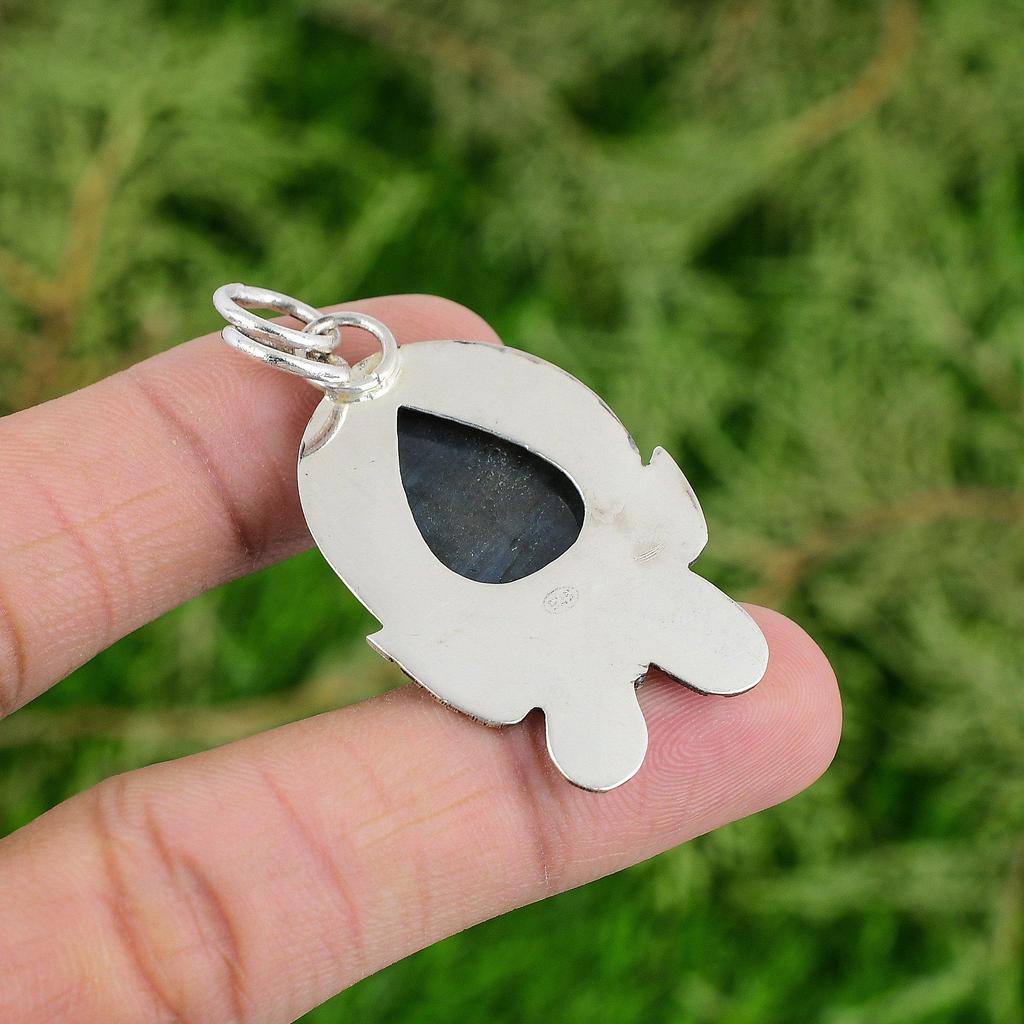 Labradorit Ädelstenshänge Unika Smycken 925 Sterlingsilver Hänge Handgjort Hänge Gåvor Till Mor