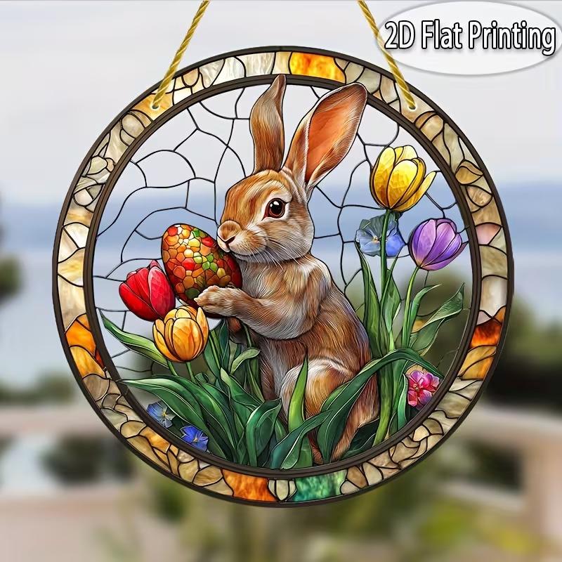 

2D Acrylic Easter Window Decoration, Suitable for Families, Cafes, Restaurants, Home Easter Hanging Decorations, Easter Gifts