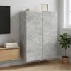 Wall Mounted Cabinet Concrete Grey 66 x 34.5 x 90 cm Engineered Wood