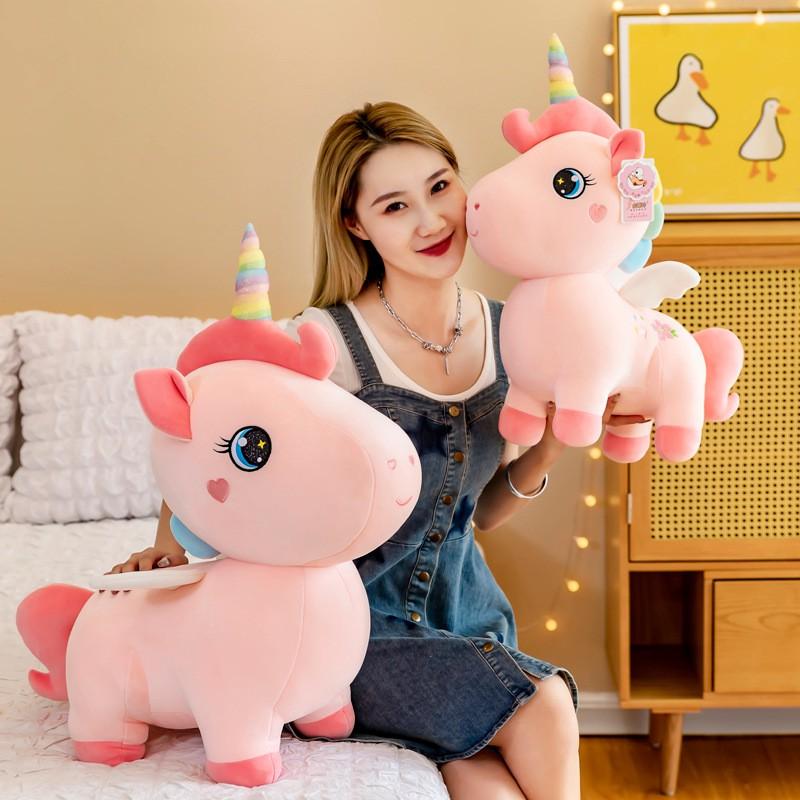 Plush Unicorn Toy Kids Birthday Gift Soft Stuffed Animal Pillow 32-75cm PP Cotton Filled