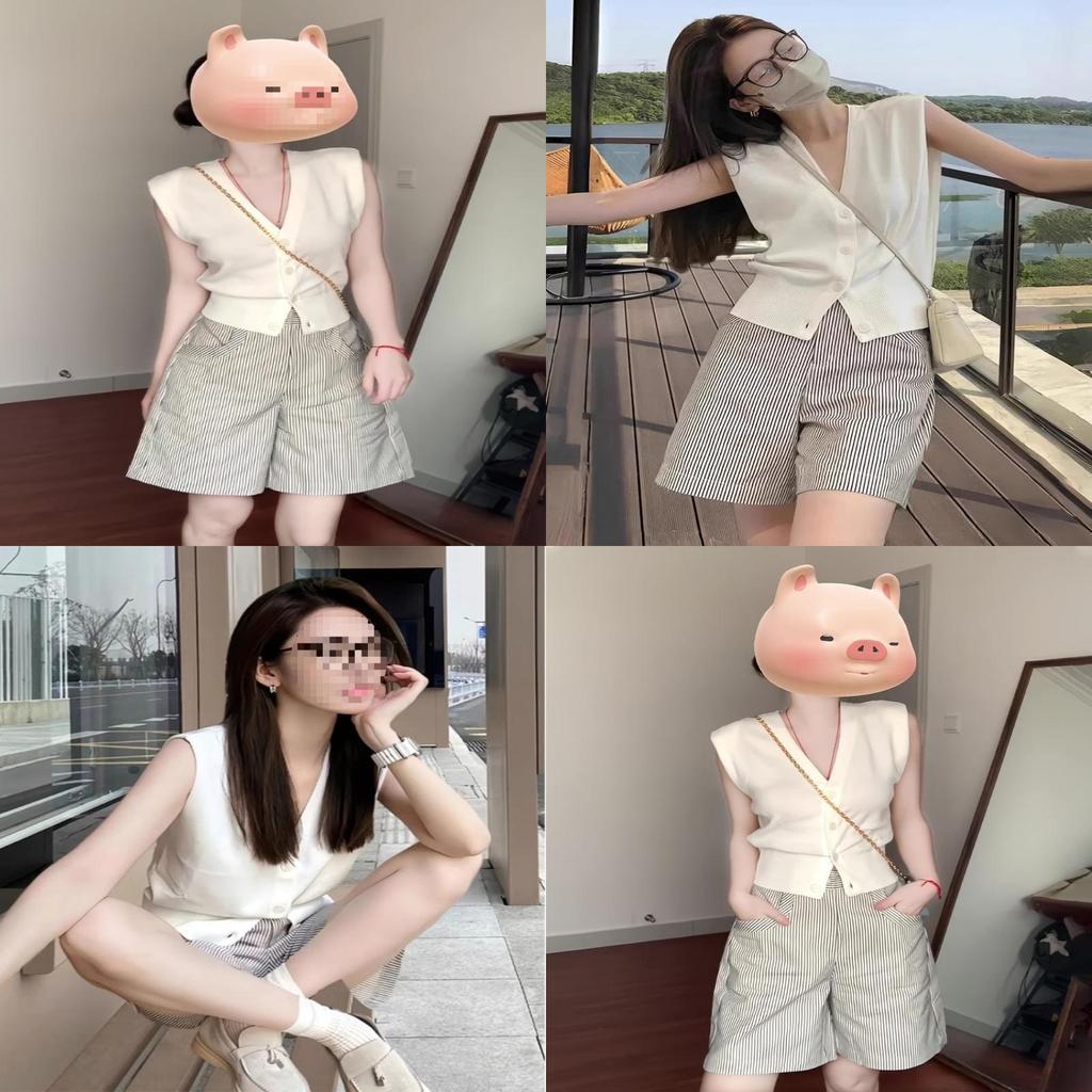 Wool Crop Top For Women Summer Blouse With Polo Neck And Wavy Knit Style