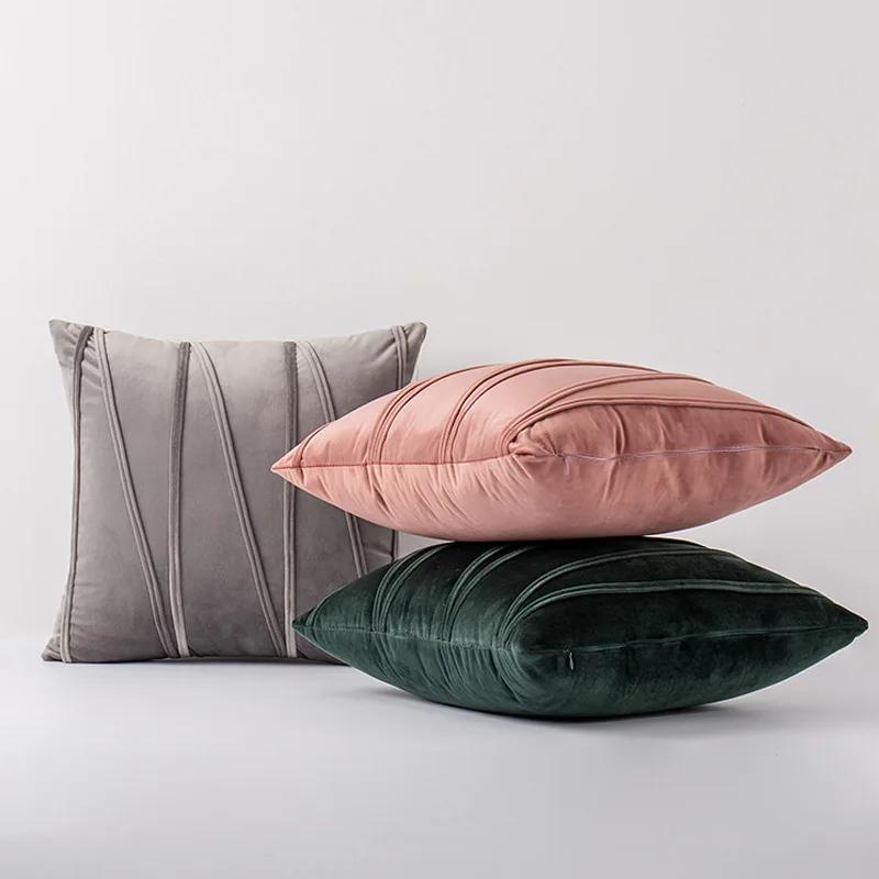 Nou Art Catifea Multi-Culoare Culoare Solidă Husa Pernă Decorativă Casă Canapea Pled Decor30X50 45X45 50X50CM