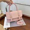Fashion Commuting Small Square Bag for Women Korean Style Patchwork Buckle Crossbody Bags Textured Versatile One Shoulder Pack
