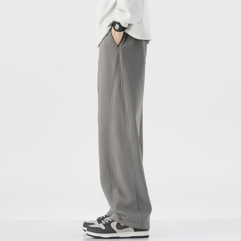 Japanese retro trendy brand elastic waist splicing sweatpants men's spring new loose wide-leg drape casual pants
