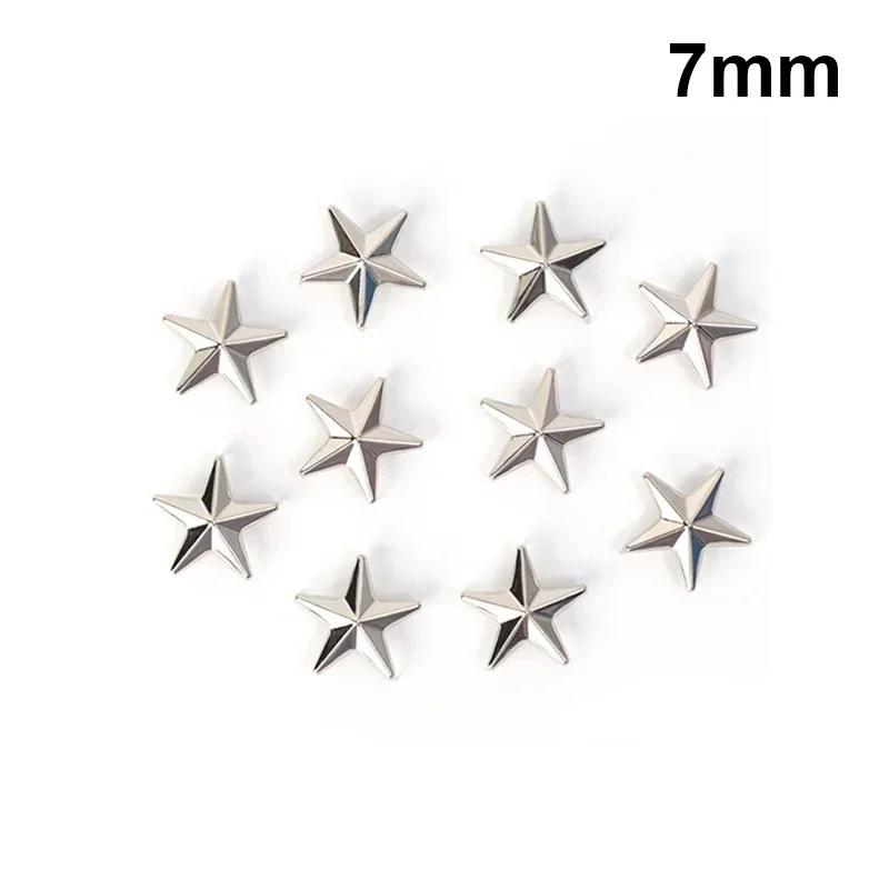 10-200 Stück Metall Stern Rock Punk Nieten Silber DIY Kleidung Schuhe Taschen Nieten Spikes Nähknöpfe Lederdekorationen 7/10/15/20mm