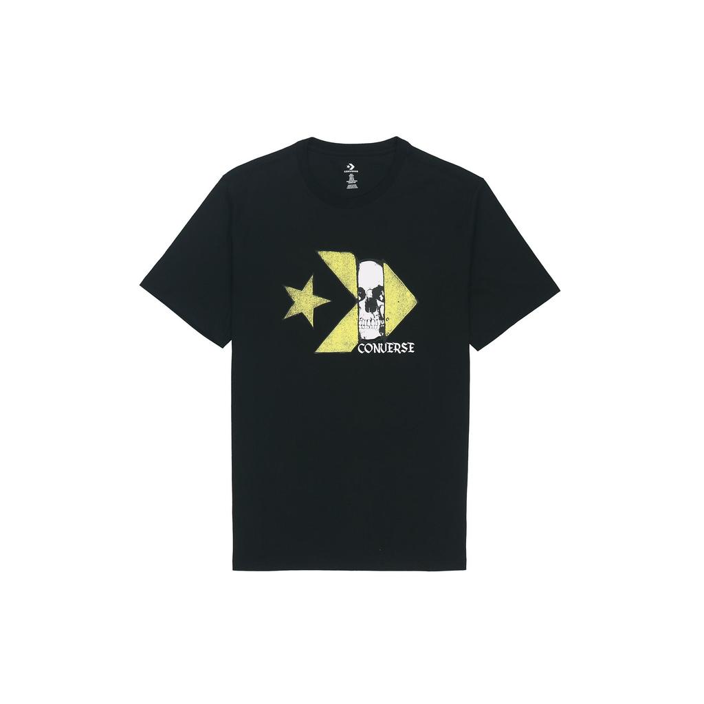 Converse T Shirts Men's Black Crew Neck Moderate Straight Fit 10019893-A01