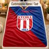 Flannel BlanketStoke City FC Custom Name Text Personalized Soft Warm Throw Blanket Home Decor Gift