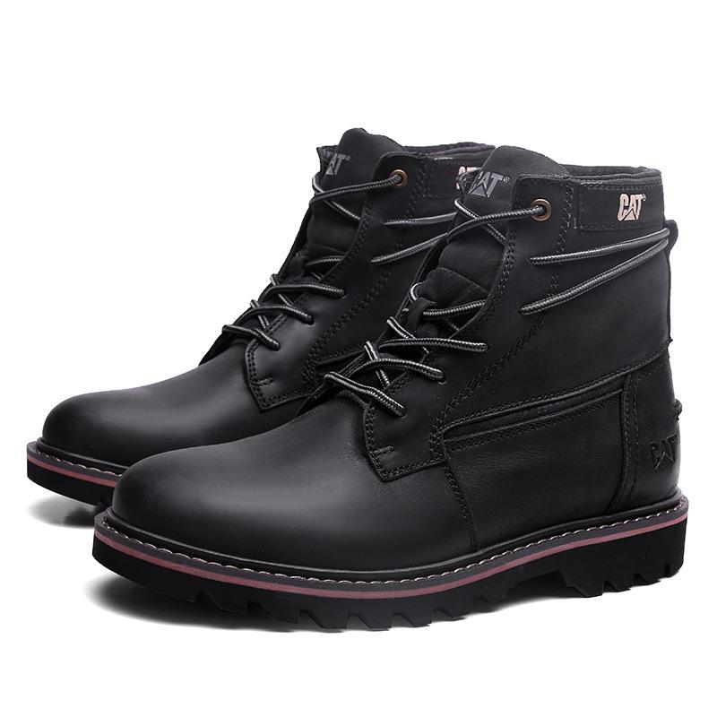 Горячие осенью и зимой большие высокие ботинки Мартин первый слой коровьей кожи рабочая обувь для защиты на открытом воздухе 38 чёрный 11180₽