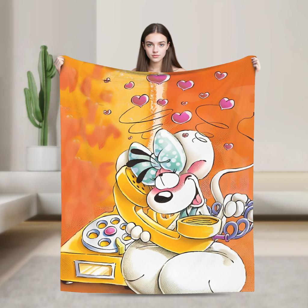 Funny Cartoon D-Diddls Knitted Blankets Coral Fleece Plush Diddl Warm Throw Blankets for Bedroom Sofa Bed Rug