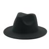 Children Single Side Wool Felt Jazz Fedora Hats 54CM Elegant BOY GIRL Wide Brim Panama Trilby Cap 54CM wholesale