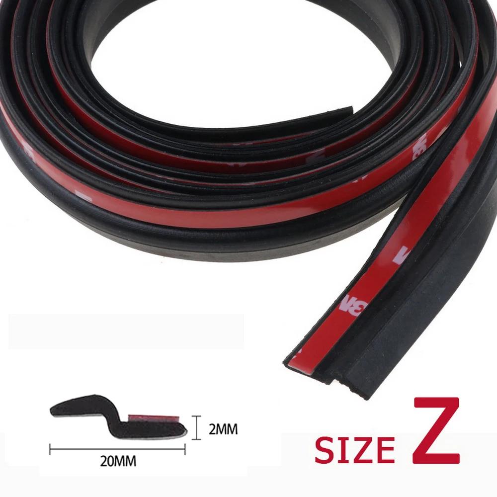 Dichtungsstreifen für Autotüren in PZD-Form, EPDM-Gummi, Geräuschdämmung, Staubschutz, schalldichte Autodichtung, starker 3M-Kleber, 2 Meter