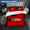 3PCS Monaco Football Club Printed Soft Bedding Set,Including 1pc Duvet Cover And 2pcs Pillowcases Perfect for Bedroom, Dormitory, Fan Gift