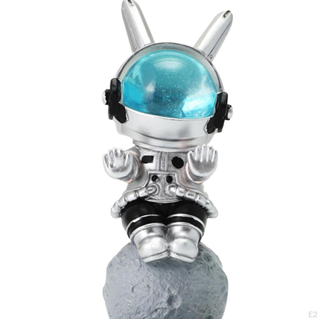 Cartoon Space Phone Holder Decor Night Light Bunny Statue Decorative Art Bracket Stand for