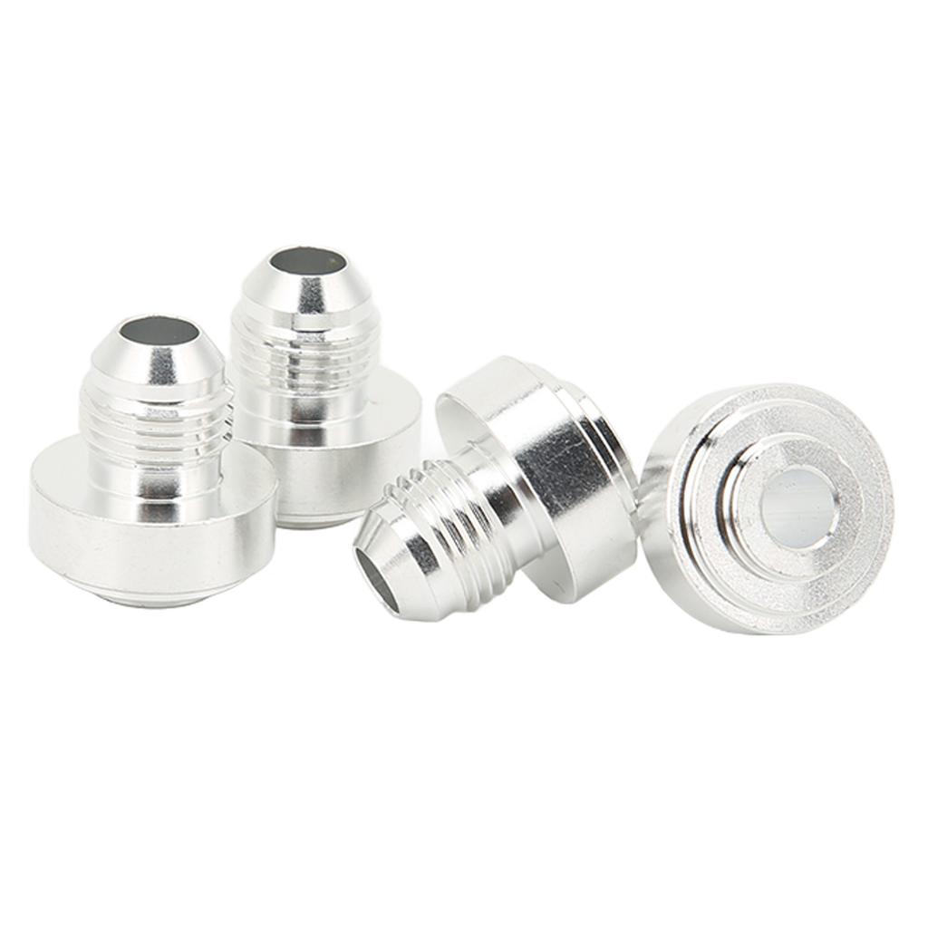 4pcs AN6 Male Billet Aluminum Alloy 9/16‑18in Diameter 6AN Thread Male Billet Replacement Weld In Fitting Bung