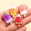 5 Styles DIY Resin Summer Fruit Ice Cream and Popsicle Charms: Grape & Watermelon Pendants for Bags & Phone Accessories