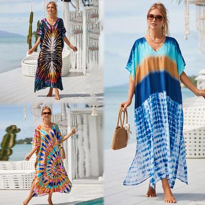 2022 Europäischer & Amerikanischer Strand Rayon Überwurf Langer Morgenmantel Badeanzug Damenkleid