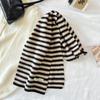 Soft Texture Warm Winter Scarf Knitted Fabric Stripe Scarf Warm Couple Scarf  Outdoor Wear