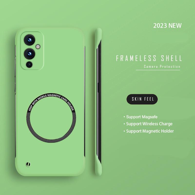 

Твердый ПК Безрамочный Магнитный Чехол для Телефона Для Oneplus 10 Pro 9R 9RT 10R 10T 11 9 8T 7T 8 7 Pro Magsafe Матовый Тонкий Чехол Oneplus 9 Pro светло-зеленый