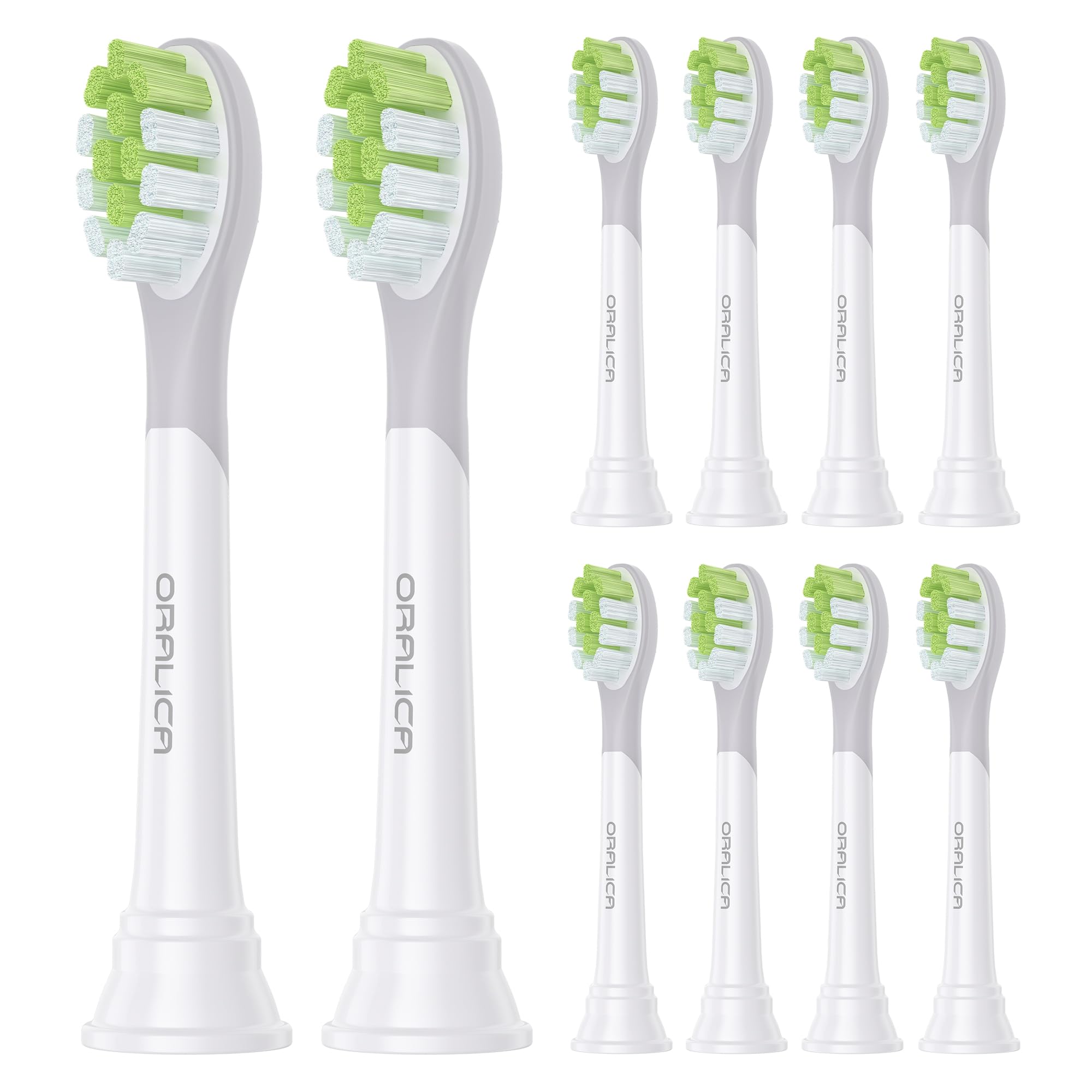 

Oralica Compatible Brushes for Philips Sonicare Electric DiamondClean White Regular Replacement Brushes [Japanese Brand] 10-Pack Toothbrushes, Plus, белый
