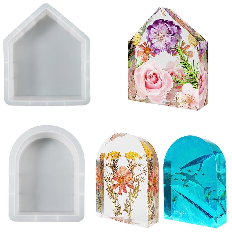 Hus Silikonform Bue Epoksy Støpeform 3d Sømløs Form DIY for Blomsterkonservering Håndverk Kunstfremstilling Hjemmedekor