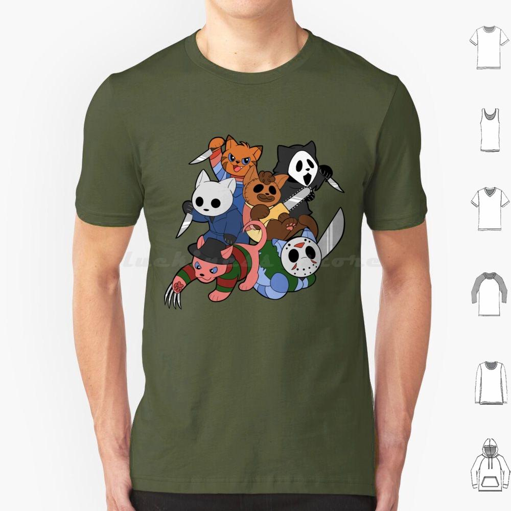 Slasher Kitties Group Of 6 T Shirt Cotton Men Women DIY Print Slashers Slasher Movies Horror Horror Movies Scary Movies