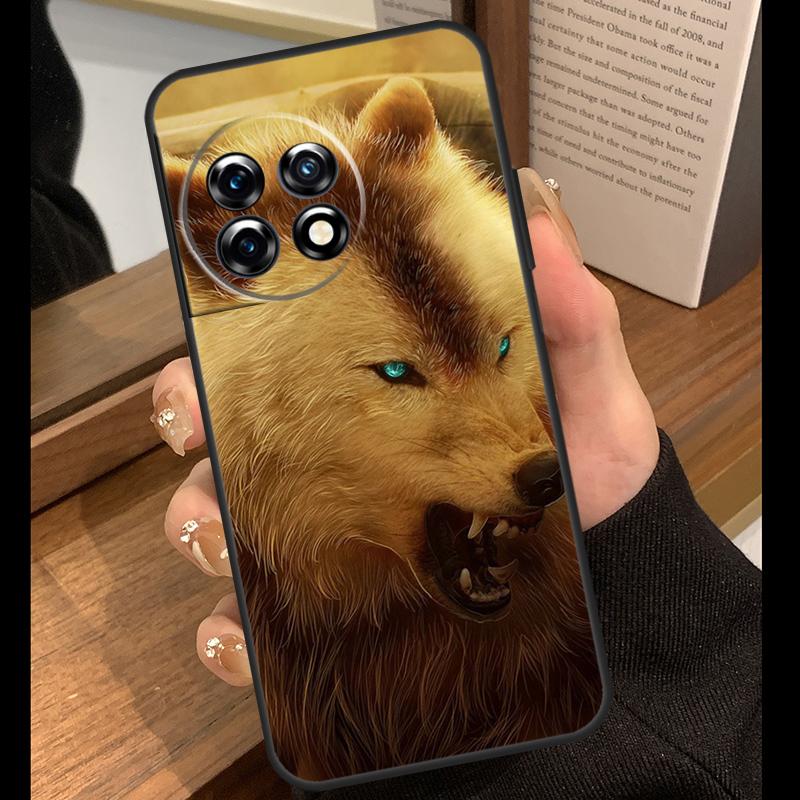 Angry Wolf Case For OnePlus 15 R 13T 13R 12R 10T 8T 13 12 11 9 10 Pro Nord 5 CE 4 2 3 Lite N20 N30 Cover