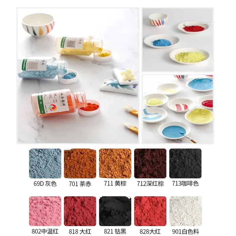 50g/flacone Pigmenti Ceramici Sottosmalto per Smalti Dipinti a Mano Pigmenti Ecologici per Temperature Medie e Alte