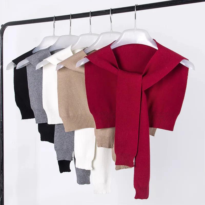 Women Striped Fake Collar for Women Solid Detachable Collars Removable Shawl Sweater False Collars Cape Sholder with Sleeves