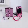 Litchi Pattern Is Suitable for Samsung Zflip7 Mobile Phone Case Folding Trendy Brand Huawei Pocket2 Solid Color Hinged Portable Case.