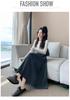 Chic Plus Size A-line Pleated Midi Skirt - Age-Reducing, Solid Color, Autumn/Winter Collection