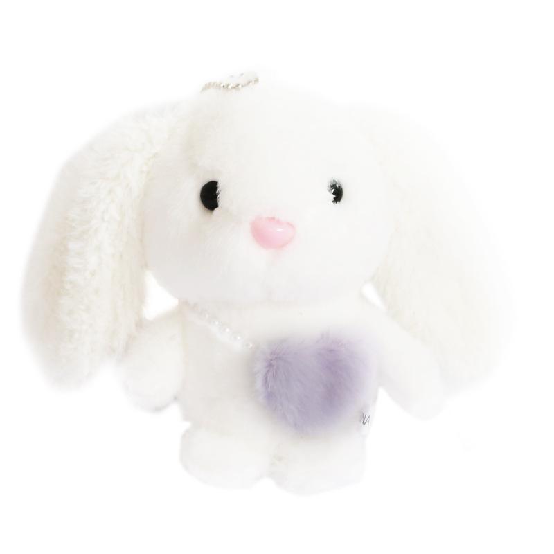Plush Love Backpack Rabbit Female Car Keychain Pendant School Bag Ornament Doll Girl Heart Cartoon Cute