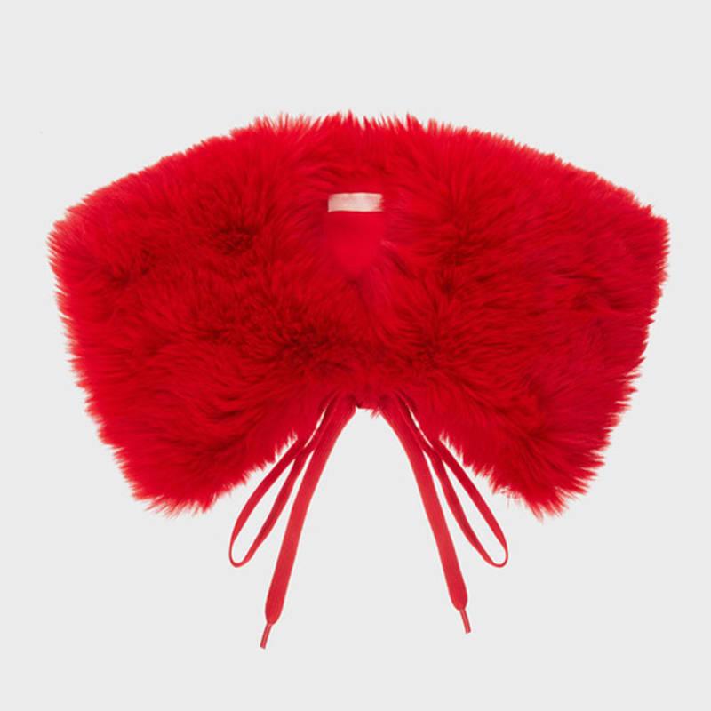 Molliolli MU Pelzkragen Schal [rot]