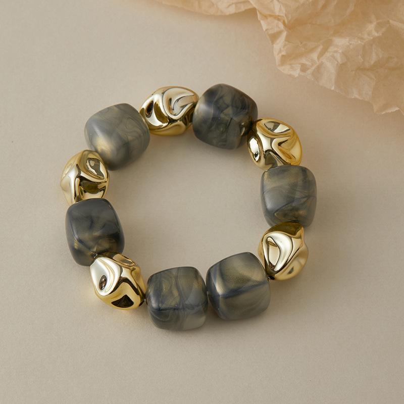 Colar Pulseira de Contas Irregulares em Acrílico para Mulheres Bangle Geométrico Bohemia Feito à Mão Acessórios de Joias para Casal