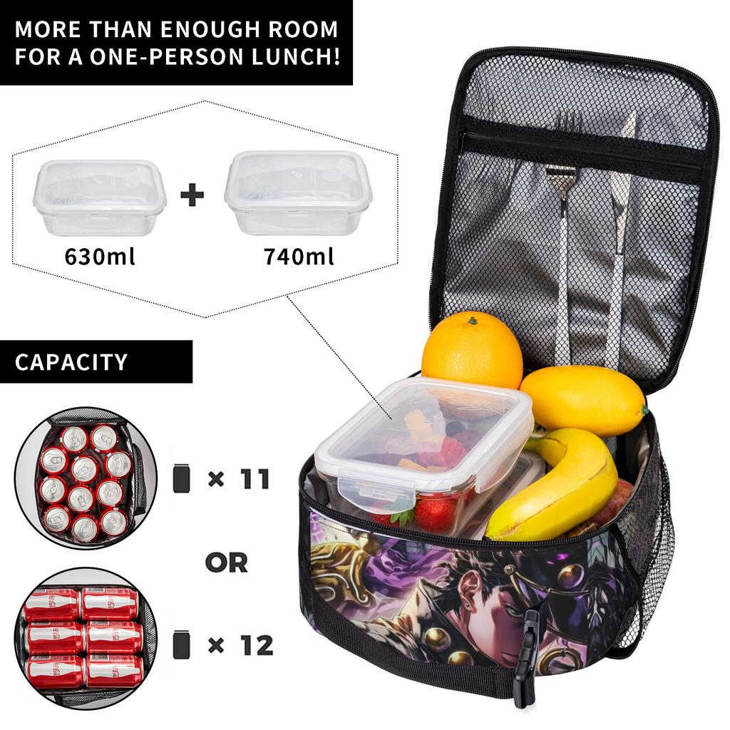 Japanese Anime Heat-keeping Meal Tote Compact Jujutsus Kaisens Anime Lunch Container Thermal Bag Tote Lunch Box Food Keeping Bags