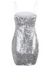 European-American Off-Shoulder Sequin Bodycon Dress with Spaghetti Straps – Sexy Nightclub Style