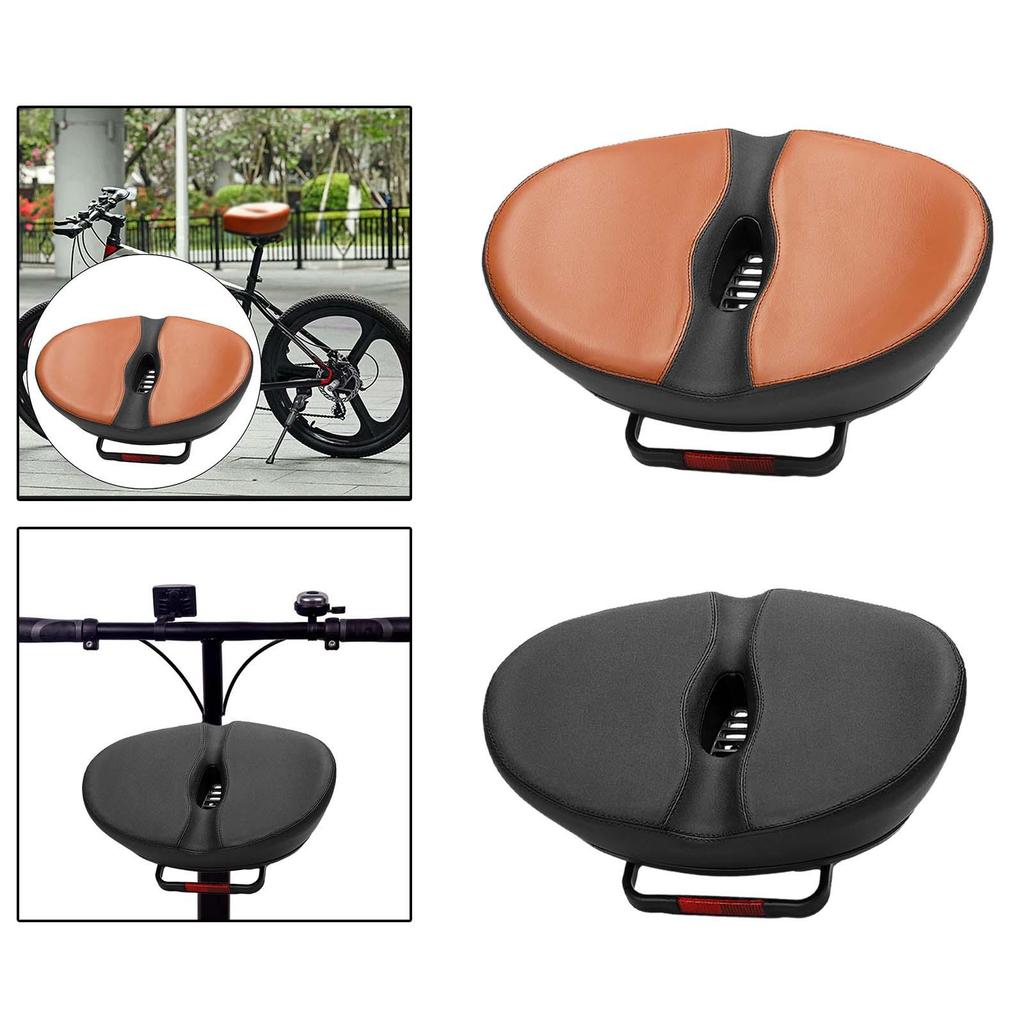 Wide Soft Bicycle Saddle Comfort Cushion Waterproof PU Material Shock Absorbing Pad for Mountain Road and Electric Bikes