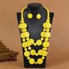 Bohemian Geometric Wooden Bead Multilayer Necklace And Earring Set For Women