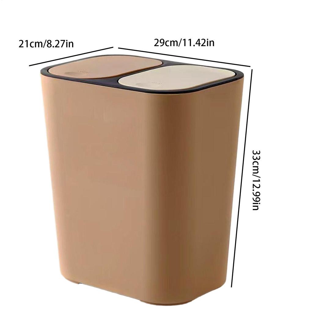 Duals 2 Compartments Dry Wet Trash Bin Waste Bins Kitchen Recycling Garbage Can Rubbish Bin Trash Container Household