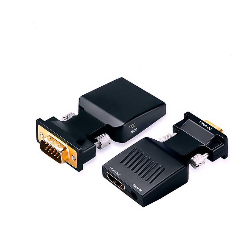 HDTV To VGA Converter with Audio - Female To Male Adapter for Computers and Projectors