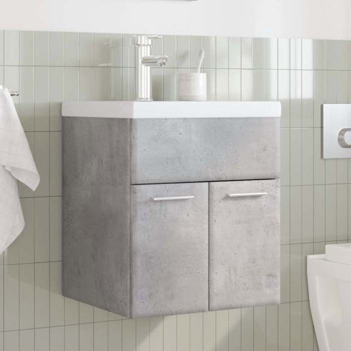VidaXL Ensemble de meubles de salle de bain 2 pcs gris béton 3324857