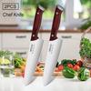 WXCOO 1-3pcs Professional Chef Knife Multi-Purpose Kitchen for Meat Fish Fruits Ultra Sharp Blade Stainless Steel Wooden Handle