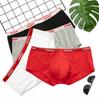 Men's Red Low-Waist Cotton Sport Boxer Briefs - Stylish, Breathable, and Comfortable.