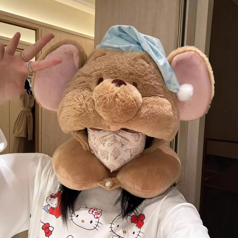 

Winnie The Pooh Cute Animation Roo The Little Kangaroo Hooded Neck Pillow Neck Pillow Travel Airplane Workspace Nap Neck Pillow Present