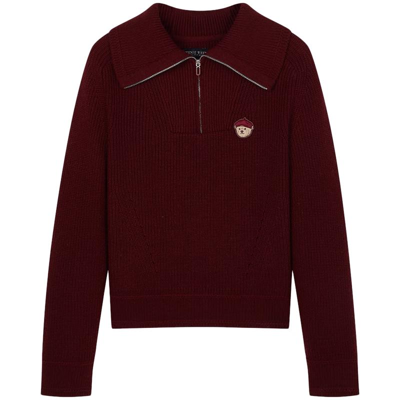 Teenie Weenie Women's Half-Zip Polo Knit Sweater