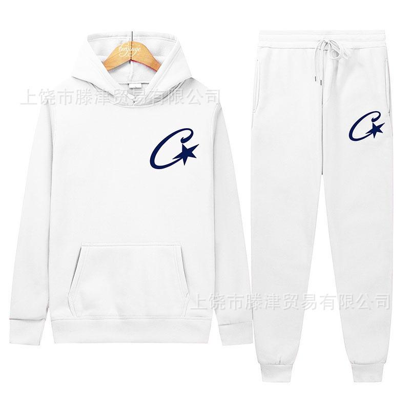 Trendy Corteiz Devil's Island Hoodie Street Hip Hop Sports Pants Casual Versatile Set