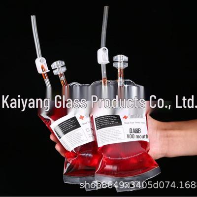 Blood Bag Halloween Drink Prop, Double Tube Juice/Energy Pack (350ml)